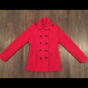H&M red peacoat